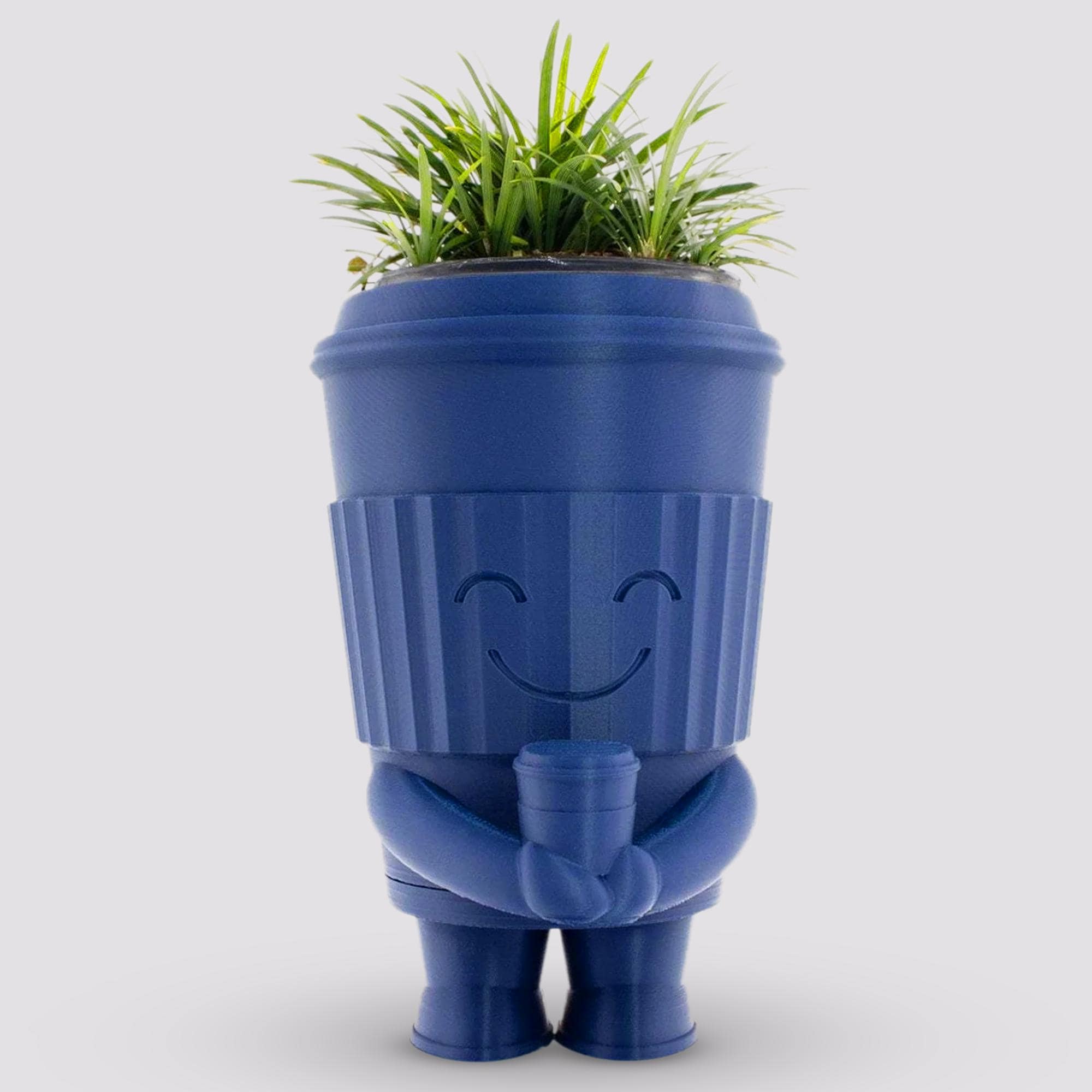 To-Go Coffee Cup planter pot coffe with Drainage tray - 3d planter pot - face planter pot - tall planter pot