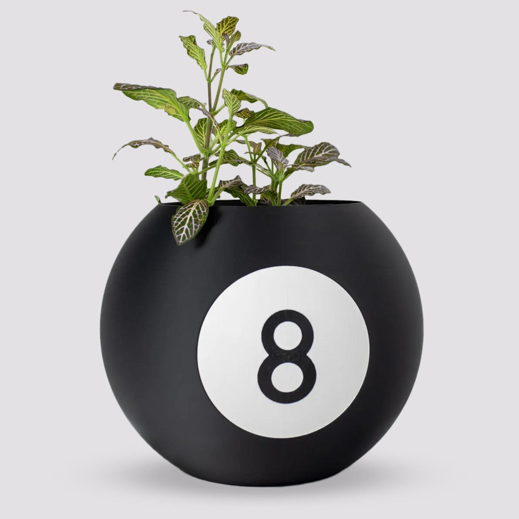 8-Ball Planter Pot with Drainage - Modern Decor for indooor - Gardening Enthusiasts -  Eco-Friendly -  Unique Plant Pot - Billiard Planter