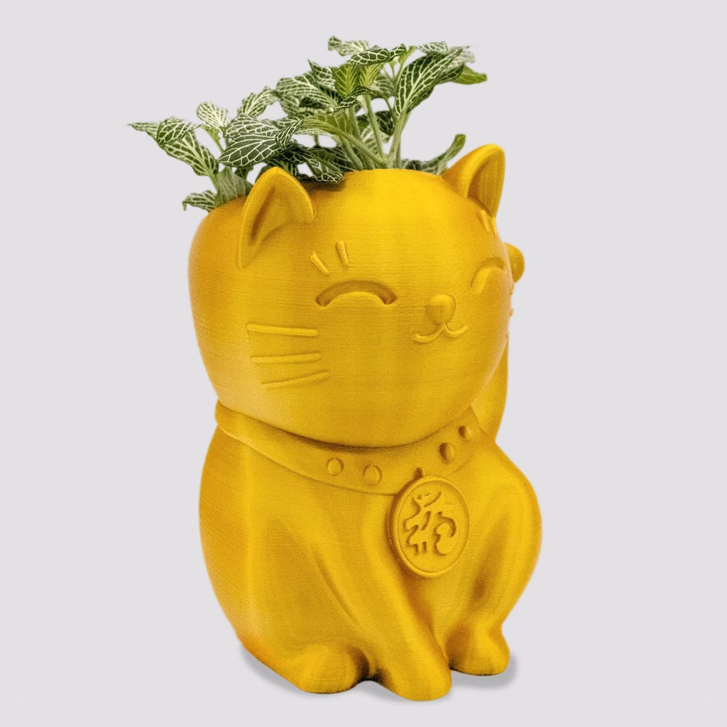 Lucky Cat Indoor Planter Pot - Maneki Neko For Protection From Evil Handmade plant pot | Housewarming Gift | Modern Planter| Small Plant Pot