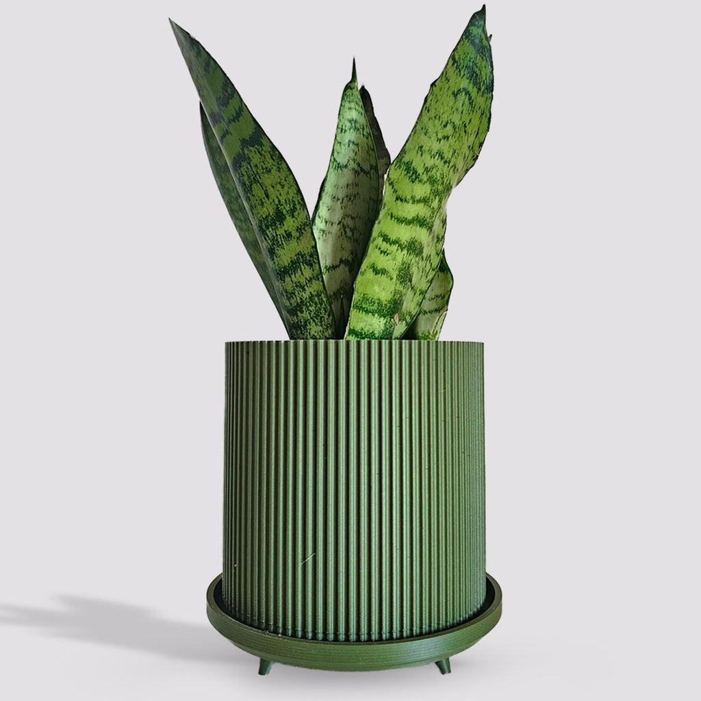 Planter pot with Legs, indoor plant stand With Drainage and sauser, 3D Printed Planter The Lloyd, Garden Decor