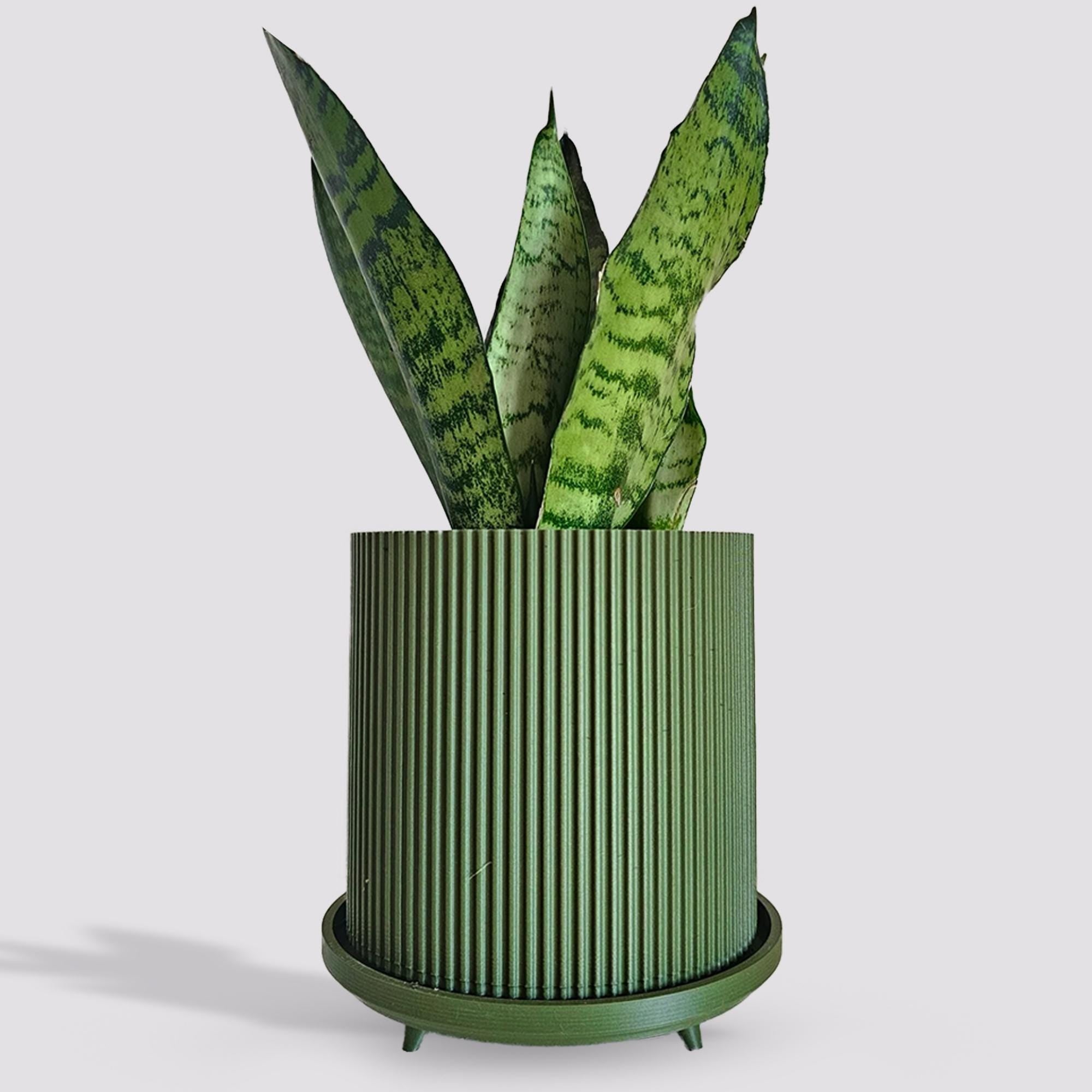 Planter pot with Legs, indoor plant stand With Drainage and sauser, 3D Printed Planter The Lloyd, Garden Decor