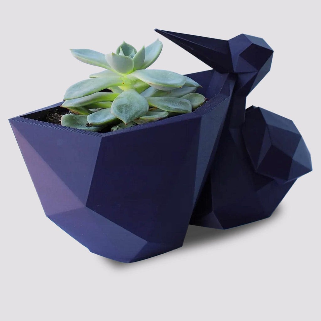 Polygonal Pelican Succulent Planter with Drainage - Cute Plant Pot for Indoor Plants - Stork - 3D Printed Planter - Plant Lovers Gift