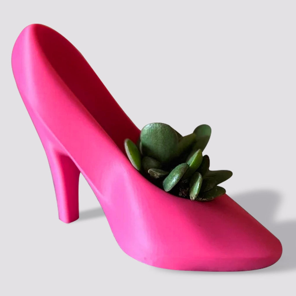 High Heeled Planter Pot for Small Plants, Air Plant, whit Drainage hole, Pink Decor