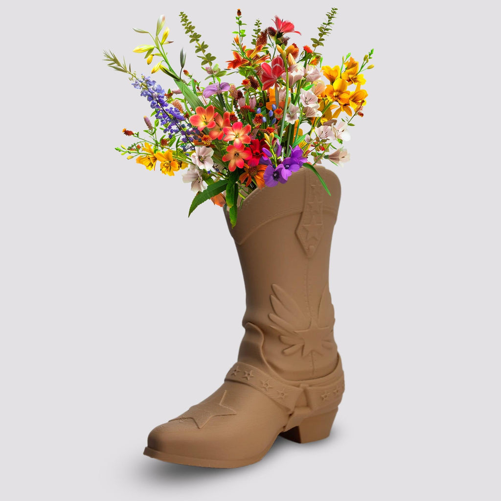 Cowboy Boot Vase for Blooming Bouquets - Cowgirl boot vase - Flower Vase Pot Home Decoration - Western Floral Decor - Unique Flower Pot