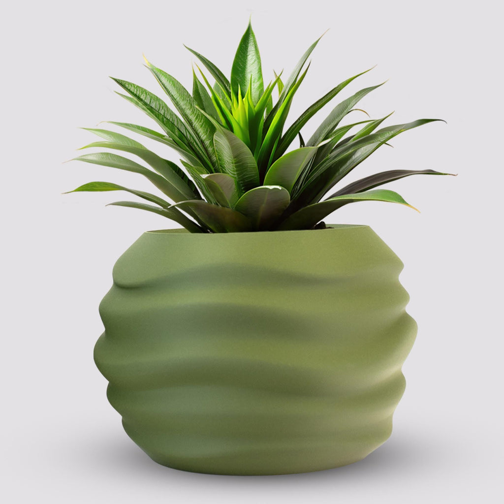 Modern wavy planter pot With Drainage hole - Plant Pot for Houseplants -  3D Printed planter -  Gardening Gift - Minimalist planter