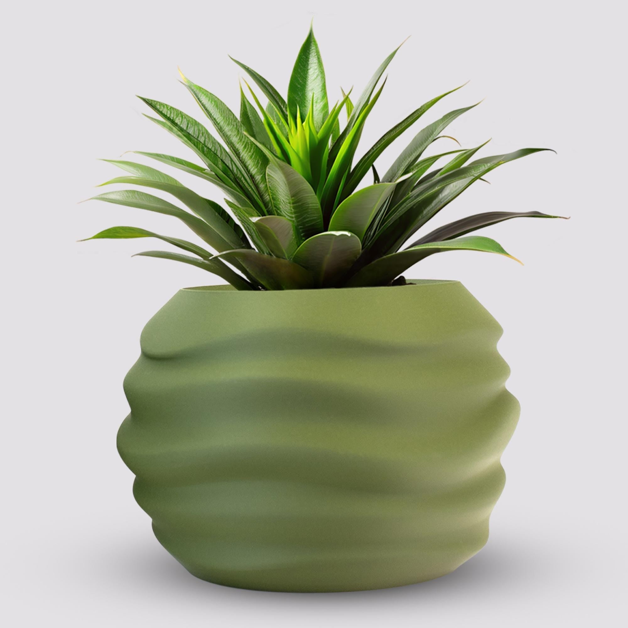 Modern wavy planter pot With Drainage hole - Plant Pot for Houseplants -  3D Printed planter -  Gardening Gift - Minimalist planter