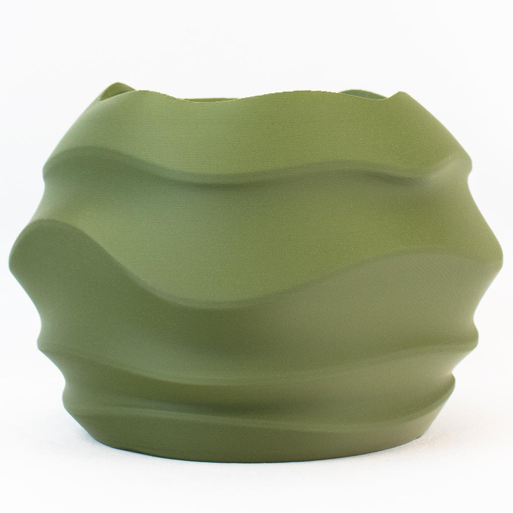 Modern wavy planter pot With Drainage hole - Plant Pot for Houseplants -  3D Printed planter -  Gardening Gift - Minimalist planter