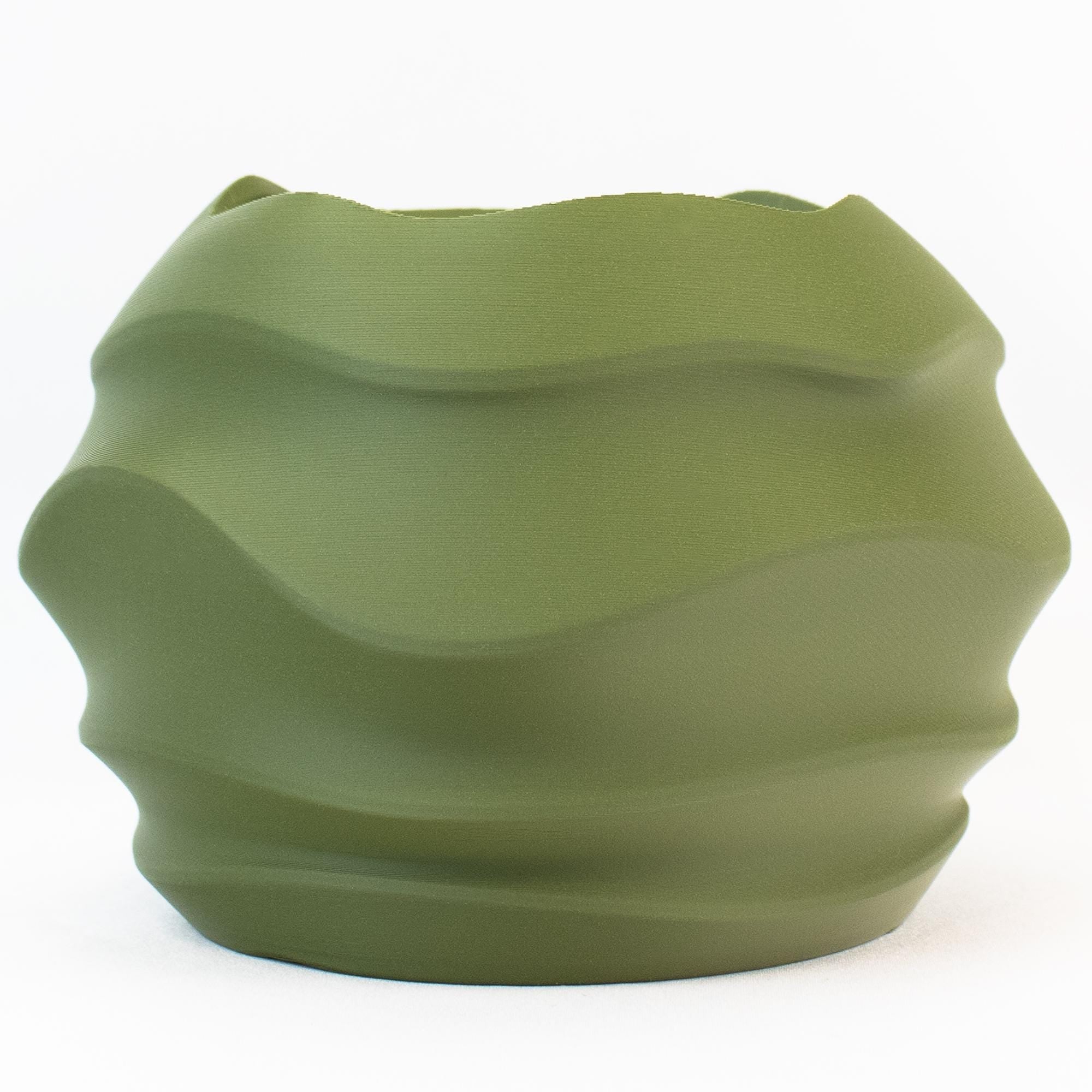 Modern wavy planter pot With Drainage hole - Plant Pot for Houseplants -  3D Printed planter -  Gardening Gift - Minimalist planter