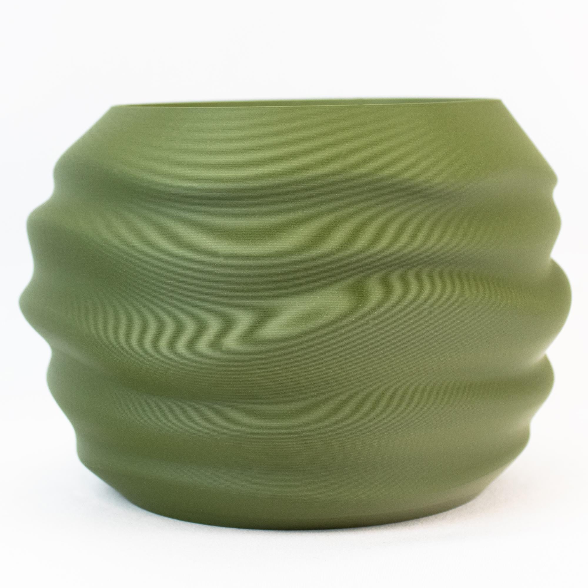 Modern wavy planter pot With Drainage hole - Plant Pot for Houseplants -  3D Printed planter -  Gardening Gift - Minimalist planter